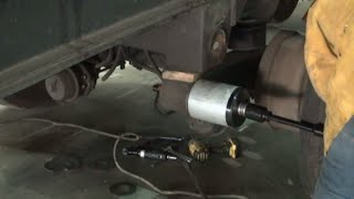 Hendrickson suspension bushing replacement on semi trailer [upl. by Trstram174]