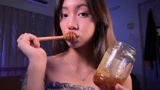 ASMR  Honeycomb  Sticky Satisfying Sounds [upl. by Cirdor]