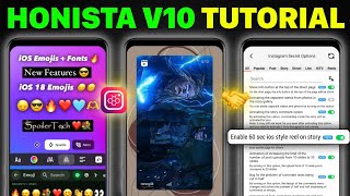 Honista V10 Tutorial  Full iOS Instagram On Android  60 Sec Reel On Story  iOS Emojis amp Fonts [upl. by Bahner973]