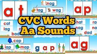 CVC Words  Sounds of Aa  Kindergarten Reading Materials [upl. by Marguerie]