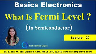 Lecture 20 Fermi level in Intrinsic and Extrinsic Semiconductors  Fermi Energy  Fermi Energy [upl. by Elatnahs]