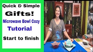 Quick Gifts Sew Simple Microwave Bowl Cozy Tutorial [upl. by Sumerlin]