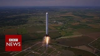 Reusable rocket blasts off and returns to earth  BBC News [upl. by Brittaney]