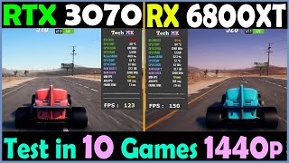 RTX 3070 vs RX 6800 XT  Test in 10 Games  1440p  Tech MK [upl. by Hollington]