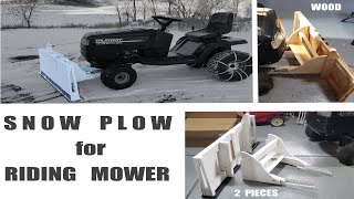 Homemade Snow Plow for Lawn Tractor  Riding Mower Plow [upl. by Sella]