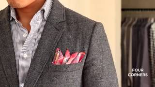 4 Ways To Fold And Wear A Pocket Square • Effortless Gent [upl. by Pauwles]