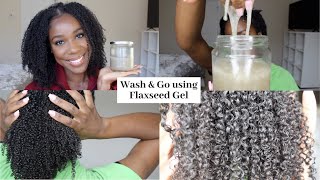 WASH AND GO with DIY FLAXSEED GEL  Natural Hair  TheLifestyleLuxe [upl. by Barfuss]