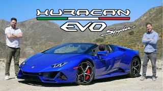 2020 Lamborghini Huracan Evo Spyder Review  Suns Out Guns Out [upl. by Enirtak]