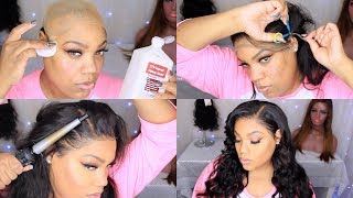 VERY DETAILED Lace Frontal Wig Install  Stocking Cap Method  Cutting The Lace  Charlion Patrice [upl. by Maurey864]