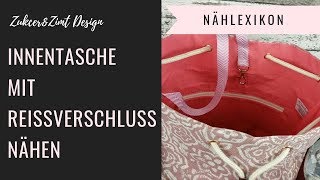 Innentasche mit Reißverschluss nähen Nählexikon [upl. by Dranoc]