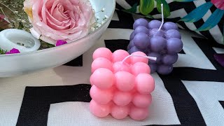 Bubble Mum Yapımı Evde Renkli Kokulu Kolay Mum Yapımı  How To Make Bubble Cube Candles [upl. by Ewart631]