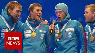 Wrong Russian anthem played for gold medallists  BBC News [upl. by Leidag]