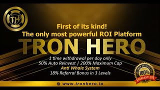 TRONHEROIO  THE CRYPTO ROI HERO [upl. by Gnahc]