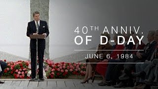 Normandy Speech Ceremony Commemorating the 40th Anniversary of the Normandy Invasion DDay 6684 [upl. by Ordisi]