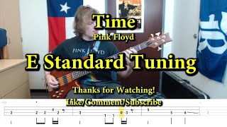 Time  Pink Floyd Bass Cover with Tabs [upl. by Ahsimik288]