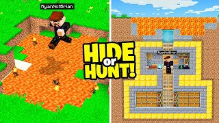 I made a SECRET Minecraft LAVA Base Hide Or Hunt [upl. by Ailic]