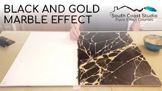 Black and Gold Marble Effect Painting Technique [upl. by Arriec560]