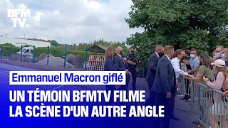 Emmanuel Macron giflé un témoin BFMTV a filmé la scène [upl. by Dlorad722]