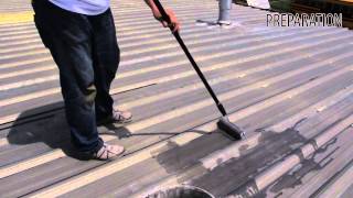 Roof Coating Restoration over Metal Application Instructions [upl. by Anirbak815]