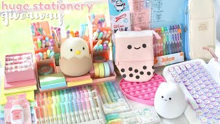 Huge school supplies haul ✨ stationery giveaway 2021 [upl. by Llennej440]