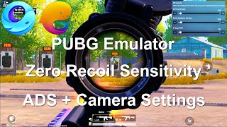 PUBG Mobile Emulator Sensitivity  No Recoil ADS Settings for Gameloop 2021 Recoil Control for M416 [upl. by Yenrab359]