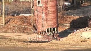 Ashtabula High Smokestack comes down 12162012 [upl. by Edithe]