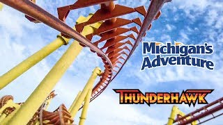 2019 Thunderhawk Roller Coaster On Ride Front Seat HD POV Michigans Adventure [upl. by Brant471]