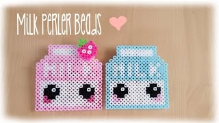 Kawaii Milk Perler Bead Crafting Tutorial [upl. by Adnirak]