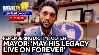 Baltimore Mayor Brandon Scott remembers Dr Tim Tooten [upl. by Ainslee70]