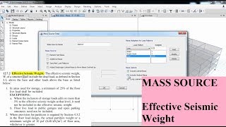 CSI ETABS  03  define Mass Source For Lateral analysis  Part 9 [upl. by Comfort350]