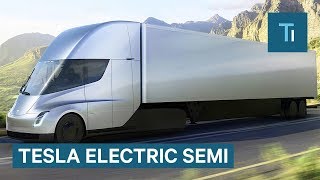 Elon Musk Gives First Look At Teslas Electric Semi [upl. by Ai198]