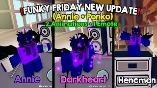 Funky Friday  New UPDATE 2 New Animations  1 New Emote Annie  Darkheart Sword Animation [upl. by Ag]