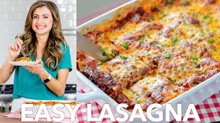 Beef Lasagna Recipe  Easy Dinner   Natashas Kitchen [upl. by Filip]