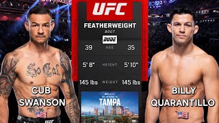 CUB SWANSON vs BILLY QUARANTILLO  UFC Tampa  AI Prediction  Full Fight [upl. by Viccora]