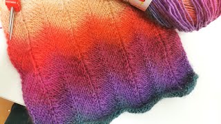 Zickzack Schal stricken  Zickzackmuster  Chevron stitch [upl. by Eohce]