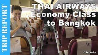 Tripreport  THAI AIRWAYS Longhaul Economy Class Boeing 777 Flight  Copenhagen to Bangkok Airport [upl. by Ayoj253]