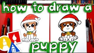 How To Draw A Christmas Puppy [upl. by Anitroc7]