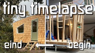 6 min tiny house timelapse • houtskeletbouw • timelapse • buiten familie [upl. by Nnarefinnej]