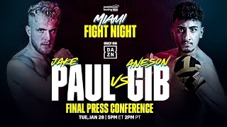 FINAL PRESS CONFERENCE  Jake Paul vs AnEsonGib [upl. by Kubetz604]