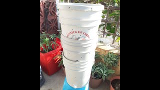 How I build a worm composting tower from recycled buckets for under 10 bucks [upl. by Aerdnaeel]