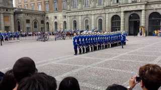 Change of the royal guard at Stockholm Royal Palace [upl. by Eiduj]