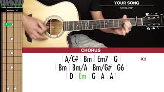 Your Song Guitar Cover Elton John 🎸Tabs  Chords [upl. by Korney462]