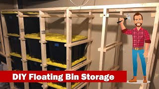 Efficient Garage Storage DIY Storage Rack with Floating Bins [upl. by Zoa]