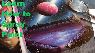 SPRAY PAINT ART BEGINNER HOW TO TUTORIAL [upl. by Pyszka]