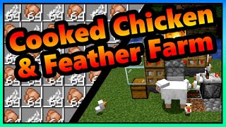 Minecraft Feather  Cooked Chicken Farm 120  121  Simple Guide [upl. by Laura421]