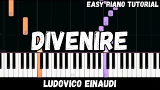 Ludovico Einaudi  Divenire Easy Piano Tutorial [upl. by Yllime662]