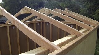 Building amp Installing Roof Rafters  How to Build a Shed [upl. by Kulda]