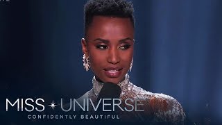 The winning answer of Miss Universe 2019 Zozibini Tunzi  Miss Universe 2019 [upl. by Eihtak911]