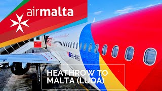 Air Malta Review Underwhelming Experience Heathrow to Malta  A320 Economy [upl. by Cassi]