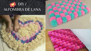 DIY Alfombras con pompones de Lana paso a paso [upl. by Aisila697]